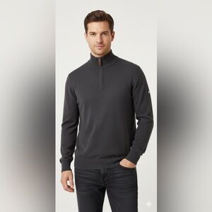 Bonobos Cashmere Wool Sz. M 1/4 Zip Mock Neck Transitional Sophisticated